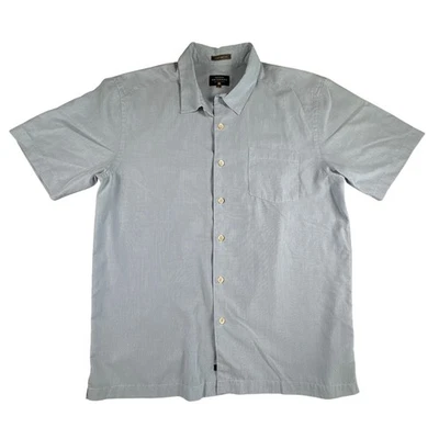 Quiksilver Waterman Collection Men's Short Sleeve Button Up Shirt Blue L - Image 1 of 4