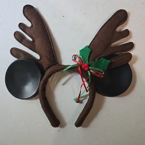 VTG Disney MICKEY MOUSE EARS Reindeer Antlers Headband | Christmas - Picture 1 of 5