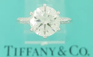 Tiffany & Co Solitär Pave Diamant Verlobungsring 2,89 ct H/VVS1 RTL $90K - Bild 1 von 12