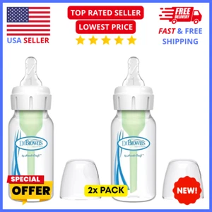 2x PACK Anti-Colic Baby Bottles: Dr. Brown's Options+ Narrow, Slow Flow, 0m+ - Picture 1 of 7