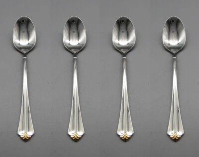 Oneida Cucharas Demitasse Acero Inoxidable GOLDEN JUILLIARD - Juego de Cuatro Hechas en EE. UU. RARAS Foto 1 de 3