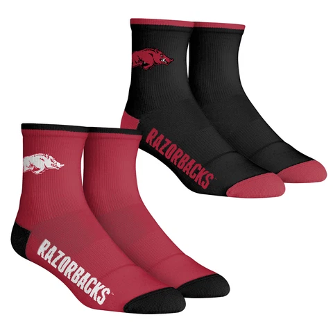Youth Rock Em Socks Arkansas Razorbacks Core Team 2-Pack Quarter Length Sock Set Cover