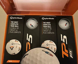 🚀New TaylorMade TP5 pix Rocket Pop 1 Dozen 12 Golf Balls Red White Blue USA🇺🇸 - Picture 1 of 12