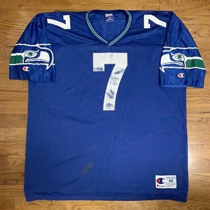 Vtg Champion Seattle Seahawks Mens Jersey John Kitna #7 Logo NFL Football Sz XL - Picture 1 of 13