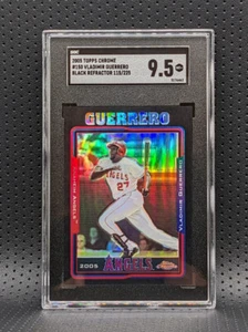 2005 Topps Chrome Vladimir Guerrero Sr BLACK REFRACTOR /225 SGC 9.5 MINT+ - Picture 1 of 3