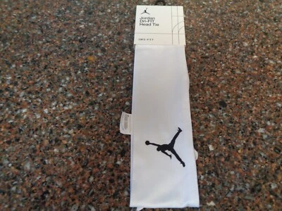 Nike Jordan Dri-Fit Corbata Blanca Auténtica Talla Única Baloncesto Corbata Nueva Foto 1 de 4