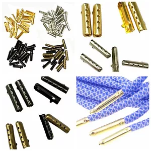 Extremo de repuesto de puntas de encaje para zapatos reparación cordones hágalo usted mismo Aglets de metal - Imagen 1 de 14