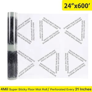 Protective Adhesive Car Floor Mat 4 Mil 24"x600FT Super Sticky 170 Mats Per Roll - Bild 1 von 9