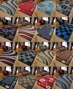 Rugs 120x170 Large Contemporary Design Low Pile Carpet Mat Any Room - Picture 1 of 90