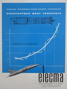 63-65 PUB ELECMA SNECMA ELECTRONIQUE MOTEUR AVIATION MIRAGE III REACTEUR ATAR AD - Picture 1 of 1