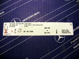 Genuine Mercedes engine sticker M119 for R129 W140 W124 400E 500E S SL NOS! - Picture 1 of 1