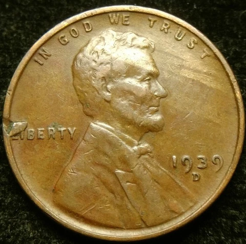 1939-D Woody With Lamination Errors Woodgrain Lincoln Cent Wheat Penny Cover
