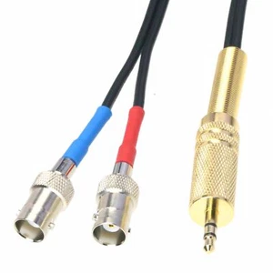 3.5mm stereo 1/8 TRS to +/- dual BNC female Monitor Decoder Y Audio Cable 1~16FT - Picture 1 of 4