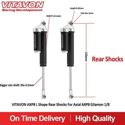 Vitavon AXP8 L Shape Rear Shocks 155mm For Axial AXP8 Gilamon 1/8 - Image 1 of 4