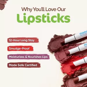 Rossetto Mamaearth Umidità Opaco Lunga Stay con Olio di Avocado (12 Sfumature) 2 Grammi - Foto 1 di 20