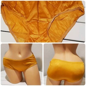 Shadowline Bikini Panty Shiny Nylon Wide Gusset Silky 9/2XL Bronze Cream 11032 - Picture 1 of 4