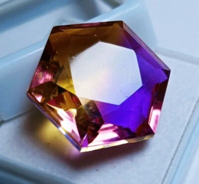 Hexagon Fancy Cut Gemstone Certified 23.95Ct Natural Tourmaline Bi Color - Image 1 of 4