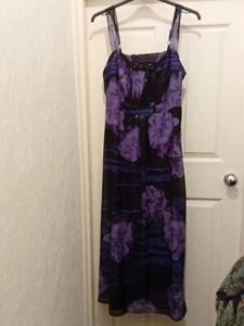 Changes by Together Purple Flower Print Sleeveless Midi Dress Size18 Occasion - Picture 1 of 10