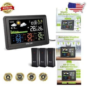Digital Indoor Outdoor Weather Station with Adjustable Brightness & Alarm Clock - Picture 1 of 11