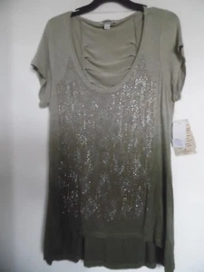 Neu mit Etikett One World Live and Let Live verzierte Tunika Bluse Top Gr. M - Bild 1 von 3