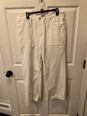 Pantalones MEXX Blanco Mezcla Lino/Algodón Forro Parcial Pierna Ancha Talla 33” (Medidas 36 Foto 1 de 4