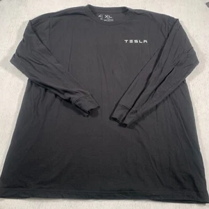 Tesla Shirt Mens XL Black Long Sleeve Casual Cotton Elon Musk - Picture 1 of 10