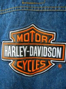 HARLEY DAVIDSON KIDS UNISEX MOTORCYCLE EMBROIDERED LOGO INSULATED JEAN JACKET 4T - Picture 1 of 10