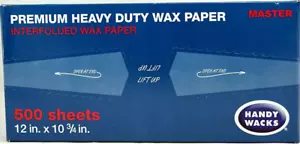 Wax Paper Premium Heavy Duty Handy Wacks 12 X 10 3/4 1 Box of 500 - Picture 1 of 1