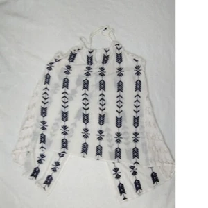 Camiseta sin mangas Free People con estampado de flechas borde de ganchillo boho sin mangas talla M - Imagen 1 de 13