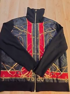 Lauren Ralph Lauren Damenpullover schwarz durchgehender Reißverschluss und Druck Größe 3X - Bild 1 von 10
