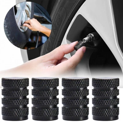 4Pcs Black Car Tire Valve Stems Cap Wheel Tire Valve Cover Aluminum Accessories - Image 1 of 4