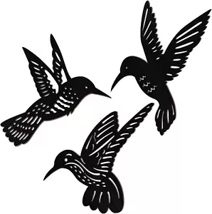 3 Pieces Wood Hummingbird Wall Art Decor 9 inch Decorations... - Picture 1 of 7