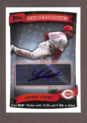 2010 Topps Peak Performance Auto #PPA-JC Johnny Cueto - Image 1 of 3