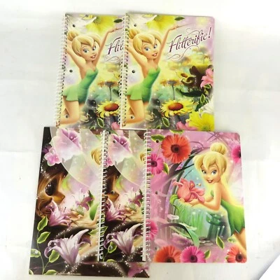 LOTE DE 4 CUADERNOS ESPIRALES Y 1 CARPETA Disney Fairies Tinkerbell School NUEVO Foto 1 de 4