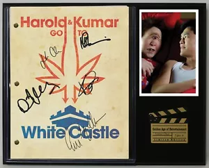 Harold & Kumar White Castl Reproduction Signed Movie Script Wood Plaque Display - Picture 1 of 8