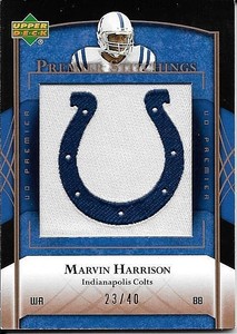 2007 Upper Deck Premier Stitchings Team Logo Gold #53 Marvin Harrison #23/40