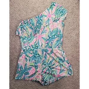 Lilly Pulitzer Girls Sansa Romper – Size XL (12–14) – “One in a Melon” Print - Picture 1 of 7