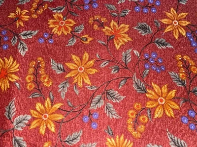 By 1/2 Yd Vintage Orange Floral Swirling Design Cotton Quilt Fabric Hobby Lobby - Image 1 of 4
