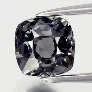 💎 1.12ct 5.7x5.7mm VS Cushion Natural Steel Grey Spinel - Burma Gemstone - Picture 1 of 4