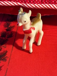 Vintage 50er Jahre Hartplastik Weihnachten Rudolf Rentier Deko Top Zustand - Bild 1 von 6
