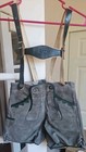 Authentic German Lederhosen Shorts Suede Leather Child SZ 6 - 126 Vintage 