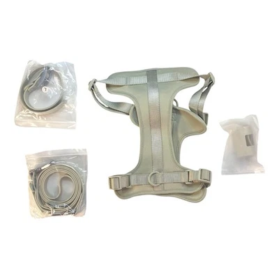 Juego de arnés beige para perro L -Dispensador de correa, cuello y bolsa de caca de cuero - Ajustable Foto 1 de 2