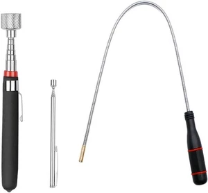 3 Pack Telescoping Magnet Pick-up Tool Set - Retrieving Magnet...  - Foto 1 di 5