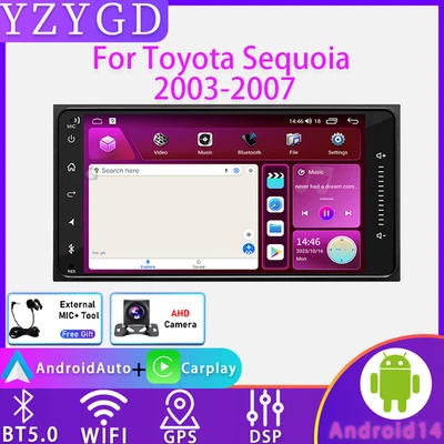 For Toyota Sequoia 2003-2007 Android GPS Carplay Radio Multimedia Car Stereo BT  - Image 1 of 4