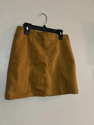 Minifalda pequeña de mezclilla amarilla mostaza Forever 21 para mujer Y2K cápsula minimalista Foto 1 de 4