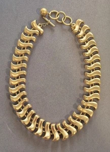 Anne Klein chunky gold tone necklace choker - Picture 1 of 6
