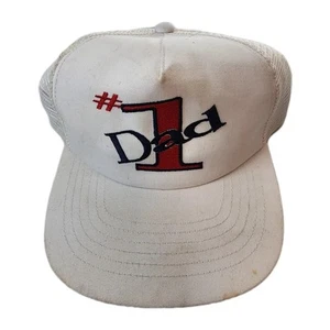 Vintage #1 ¡Papá! Gorra Camionero Número Uno Día del Padre Snapback Gorra Malla Blanca - Imagen 1 de 6