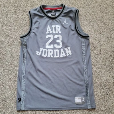 MICHAEL AIR JORDAN Youth Kids Boys XL Jersey SEWN Swingman Bulls Gray #23 - Image 1 of 4