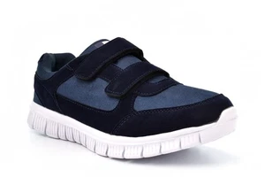 Mens Trainers Memory Foam Trainers Mens Shoes Touch Fasten Lightweight Navy Blue - Picture 1 of 5