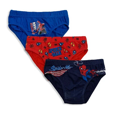 Slip Marvel Spiderman 3 pezzi ufficiale bambino shorties mutandine intimo 5588 - Immagine 1 di 2